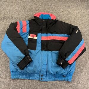 Vintage Liberty Bell Ski Jacket Mens XL Blue Colorblock Down Puffer 90s